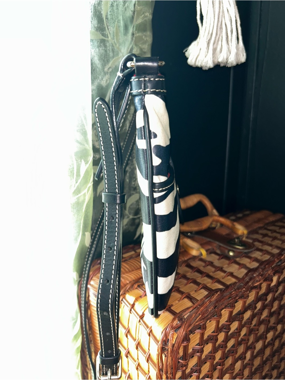 Dooney & Bourke Black and White Zebra Print Crossbody Bag - Picture 6 of 11